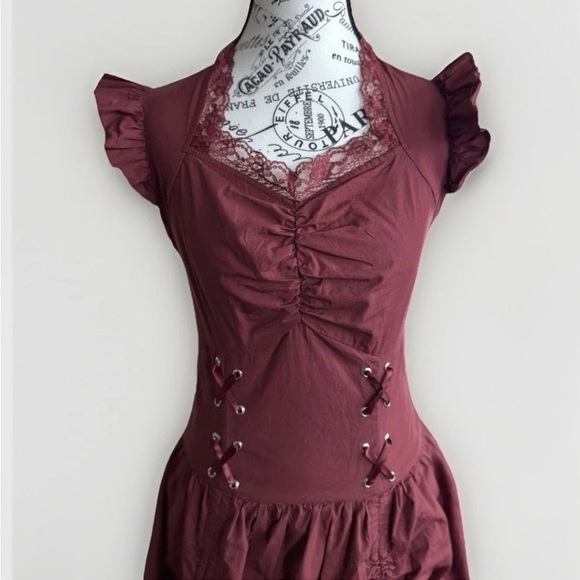 Belle Poque Dress Victorian Gothic Lolita Ruffle Ruched Steampunk Women’s Size S - Picture 2 of 11
